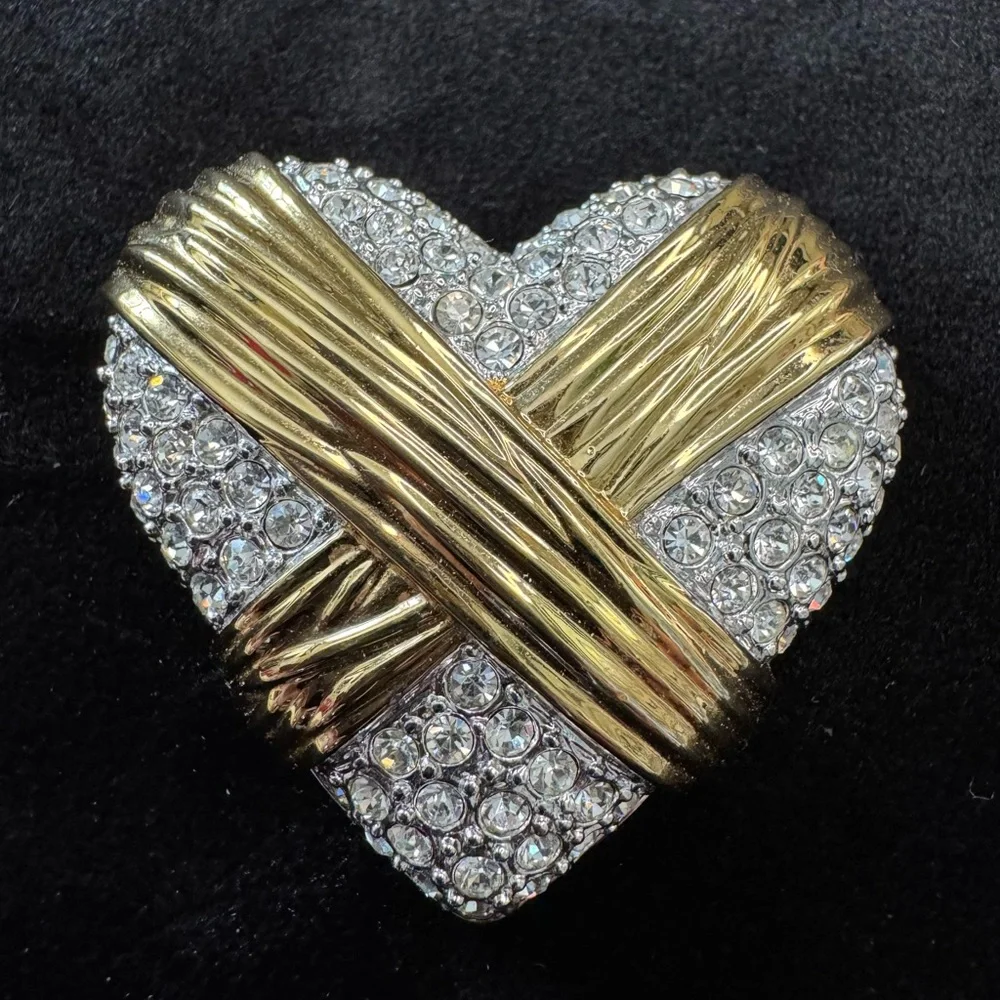 Vintage Heart Brooch Scarf Clip - Picture 1 of 3